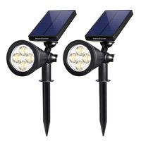InnoGear Upgraded Solar Lights 2-in-1 Waterproof Outdoor Landscape Lighting Spotlight Wall Light Auto On/Off for Yard Garden Driveway Pathway Pool,Pack of 2 (Warm White)