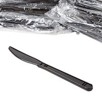 AmerCare Heavy Weight, Individually Wrapped Black Polypropylene Knives, Case of 1000