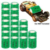 20pc Sizzler Short Chasis 1.2V 1/3AA NiMH 300mAh Flat Top Rechargeable Battery For ANTEATER, SIDEBURN, HOT HEAD, CAMARO T/A, CUDA T/A, NIGHT RIDING SIZZLERS AND SIZZLERS II, MANTIS