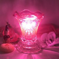 C0040-Colorful fragrance oil warmer lamp oil burner decoration light (pink)