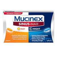 Mucinex Sinus-Max Day and Night Caplets, 20 Count (Pack of 6)