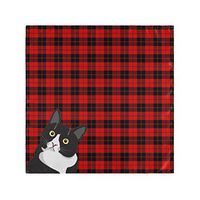CaTaKu Christmas Napkin Cocktail Napkins, Tartan Cat Napkins Table Dinner Napkin Washable Reusable Luncheon Napkin for Party Home kitchen Decoratifor, 20" x 20"