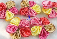 50 Pcs Polyester Color Five Flower Appliques/Craft/Sewing (A)