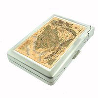 Perfection In Style Metal Cigarette Case with Built in Lighter Vintage World Maps Design 019