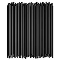 7.75 Inch Straight Drinking Straws (250 Straws) (7.75 Inch x 0.21 Inch) (Black)
