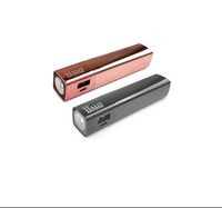 Halo Shine 3000 Phone Charger - Power Bank with USB and Built-in Flashlight - Compact Battery Pack Fits in Purse or Bag 2 Pack - Grey/Gold