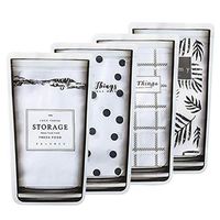 Snorda Portable Reusable Leakproof Food Storage Bag (Pack of 4) - Eco, Non-Toxic, for Refrigerator and On The Go Food Storage - Prevent Bag Smell, Keep Food Fresh