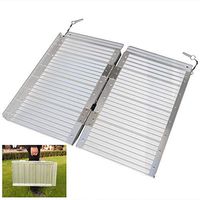 Hommoo Wheelchair Ramp Threshold Ramp,2ft Portable Aluminum Foldable Scooter Ramp Loading Ramp for Home Steps Stairs Doorways Pet,with Carrying Handle