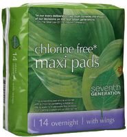 Maxi Pads, Overnight, 14 Ct by Seventh Generation (Pack of 2)