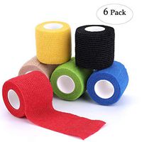 Self-Adhesive Cohesive Wrap Bandage Flexible Stretch Tape Athletic Strong Elastic First Aid Tape for Wrist, Ankle Sprains, Swelling 6 Packs, 2Inch X 5Yards