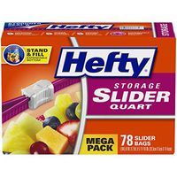 Hefty Slider Storage Bags, Quart Size, 78 Count