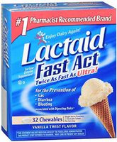 LACTAID Fast Act Chewables Vanilla Twist 32 Tablets (Pack of 7)