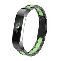 Greeninsync Compatible with Alta Band Metal, Special Pattern Replacement Bands for Alta HR Stainless Steel Adjustable Accessory Wristband Small/Large Girls Boys Men Women-Green