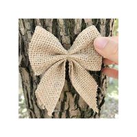 10Pcs/Lot DIY Burlap Bows Gift Basket Bows Ribbon Knots for Gift Wrapping Wedding Car House Decoration,Beige