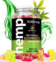 Hemp Gummies 10000 MG - 100mg per Yummy Gummy - Omega 3, 6, 9, Vitamin E, Vitamin B - Made in USA - Stress and Anxiety Relief - Better Rest and Sleep - Easy and Fun to take