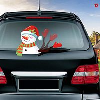 ALEXTREME Rear Wiper Decal Sticker Christmas Stickers Santa Claus/Snowman Waving Arm Wiper Decals Car Sticker Styling Decor Christmas Stickers Cute Santa Claus Waving Windshield Wiper Decal