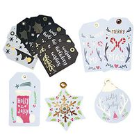 STOBOK 48pcs Christmas Gift Tags Xmas Holiday Gift Label Tags Christmas Gift Wrapping Labels Tags