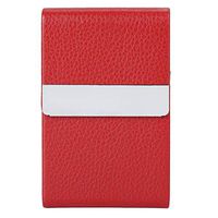 Cigarette Case, Cigarette Storage Organizer, Fashionable Cigar Cigarette Case Tobacco Lighter Holder PU Leather Storage Box(red)