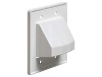 Monoprice Reversible 2-Gang Low Voltage Scoop Wall Plate White for Home Theater and Cable Management