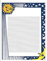 Kids Camp Sun & Moon Lined Stationery Paper 26 Sheets