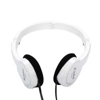 Kids Wire Headphones On Ear, WaiiMak Kubite Foldable Stereo Headset for Kids Earphone (White)