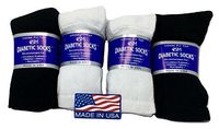 Diabetic Socks,Creswell Diabetic Socks, 1 Dozen Pairs,for Men and Women, Medical Socks for Neuropathy, Edema, Diabetes, Full Cushion Crew Length, Size 13-15 X-Large, 6 Pairs White 6 Pairs Black