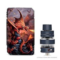 Anne Stokes Fire Dragon - VooPoo Drag 2 and UForce T2 Tank Skin Decal Vinyl Wrap - Vape Stickers Skins Cover