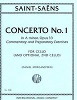 Saint-Saens Camille Concerto No. 1 in A Minor, Opus 33 Commentary & Preparatory Exercises. For Cello by International