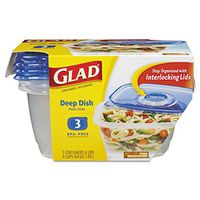** GladWare Deep Dish Food Storage Containers, 64 oz, 3/Pack