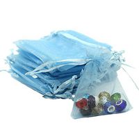 Organza Bags 100pcs 4 x 6 Inch Gift Bags Organza Drawstring Pouch Jewelry Party Wedding Favor Party Festival Gift Bags Candy Bags (Blue)