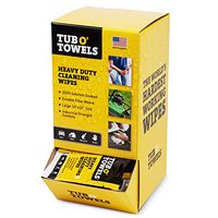 Tub O Towels Heavy-Duty 10" x 12" Size Multi-Surface Cleaning Wipes, 100 Individually Wrapped and Solution Soaked On-The-Go Wipes in Gravity Feed Dispenser (TW01-GR)