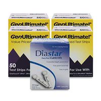 GenUltimate Blood Glucose Test Strips Count for Use with One Touch Ultra, Ultra 2 and Ultra Mini Meter,50 Count Strips with 100 Lancets by Diasta (200 Test Strips 100 Lancents)