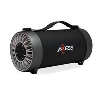 AXESS SPBT1059 Portable Indoor/Outdoor Bluetooth Media Speaker with Built-In FM Radio Rechargeable Battery and 4" Subwoofer Silver