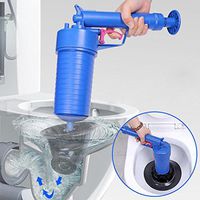 Sacow Toilet Plunger, Air Power Drain Blaster, High Pressure Plunger Opener Cleaner Pump for Bath Toilets/Bathroom/Shower/kitchen Clogged Pipe Bathtub, Blue