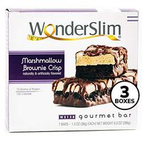 WonderSlim Gourmet High Protein Bar/Diet Bars with 10g Protein - Trans Fat Free, Cholesterol Free, Marshmallow Brownie Crisp - 3 Box Value-Pack (Save 10%)