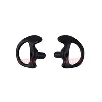 YEHTEH Earmold Replacement Flexible Silicone Earplug, Open Ear Insert for Two Way Radio Acoustic Tube Earpiece. (Black, Small,1 Pair)