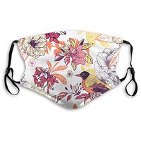 2 Pack Nature Blossom Floral Flowers Plant Decoration Artistic 6 PM2.5 Non-Medical Ma-sk with Replaceable Filter Elements