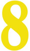 hBARSCI Number - 8 Vinyl Decal - 5 Inches - for Cars, Trucks, Windows, Laptops, Tablets, Outdoor-Grade 2.5mil Thick Vinyl - Yellow
