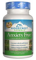 Ridgecrest Anxiety Free, Herbal and Nutritional Stress Support, 60 Vegan Capsules