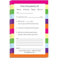 Summer Stripes Excuse Pad | Personalized School Notepads for Kids | Custom Printed School Pads | Excuse Pad | Stationery for School | School Supplies