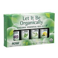 NOW Essential Oils, Let It Be Organically Kit, 4x10ml Including: Organic Lavender, Organic Tea Tree, Organic Peppermint and Organic Lemon Essential Oils