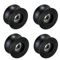 Letool 4pcs 608zz coated pa66 nylon 1.57inches bearing roller wheel 8x40x20mm U type groove pulley