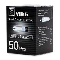 Bruno Pharma MD6 Blood Glucose Test Strips (50 Count) | Fast Absorption and Accurate Results in 5 Seconds with 5-Electrode Technology | Diabetic Blood Sugar Testing Strips for MD6 Diabetes Monitor