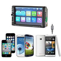 Audio Car Stereo DVD Player - Microphone & Bluetooth Audio and Hands Free Calling, 7 Inch Touchscreen LCD Monitor, MP3 Player, CD, DVD, USB Port, SD, AUX Input, AM/FM Radio Receiver