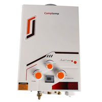 Camptemp Propane Tankless Water Heater,1.58GPM/6L Indoor&Outdoor Portable Gas Hot Water Heater.Easy to Install,Low Pressure Startup,Overheating Protection,Digital Display With Shower Head,Lightweight