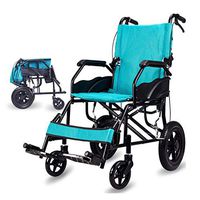 Wheelchair Manual for The Disabled Foldable for Patients for The Elderly Foldable (Color : Blue)