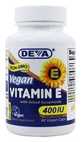 DEVA VEGAN VITAMINS VIT E,400IU,MIXED TOCOP., 90 VCAP