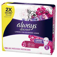 Always Discreet, Incontinence Liners for Women, Very Light, Regular Length, 120 Count (Pack of 1)