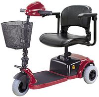 CTM - HS-125 - Lightweight Travel Scooter - 3-Wheel - Burgundy