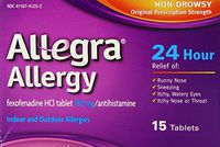 Allegra 24hr Tab 180mg 15 Size 15ct Allegra 24hr Tablets 180mg 15ct